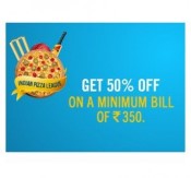 Dominos Pizzas Flat 50% Off on Rs. 350 + 20% Cashback (GUJARAT and PUNJAB) 