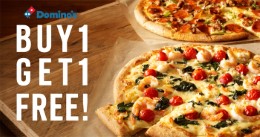 Dominos Pizza Bogo offer Buy 1 Get 1 Free and  Extra 20% Cashback from Mobikwik