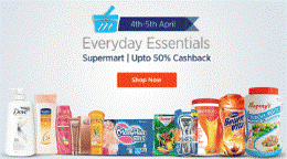 Up to 50% at Everyday Essentials Supermart -Paytm 