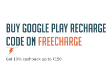 Buy Google play code and Get 10% cashback upto Rs 150