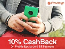 Recharge & Bill Payment 10% Cashback on Rs. 50 at Freecharge All user