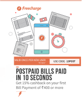 Postpaid Bill Payment 15% Cashback on Rs. 400 at Freecharge [New User]
