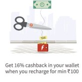 Prepaid Mobile Recharge 16% Cashback on Rs. 100 (All Users) at Freecharge