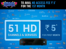 Tata Sky 68 HD Channels Rs. 5 for 1 month