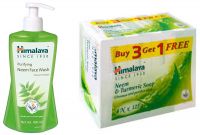 Himalaya Purifying Neem Face Wash, 400 ml and Himalaya Neem and Turmeric Soap, 125g (Buy 3 Get 1 Free)