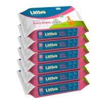 Little's Soft Cleansing Baby Wipes with Aloe Vera, Jojoba Oil and Vitamin E (80 wipes) pack of 6