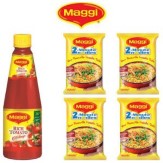 Maggi Rich Tomato Ketchup 1 kg + Free Maggi Masala Noodles (Pack of 4) Rs. 140 at Snapdeal