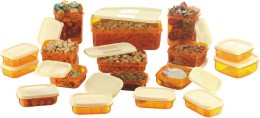 MasterCook 17 Pieces Orange - 200 ml, 330 ml, 1630 ml, 150 ml, 500 ml, 700 ml Polypropylene Food Storage  (Pack of 17, Orange)