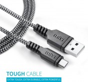Mivi 6ft Nylon Braided Micro Usb Charging Cable USB Cable  (Black)