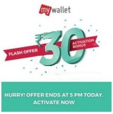 BookMyShow offer Get Free Rs. 30 Cash for MyWallet activation 
