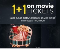 Movies 100% Cashback on Min 2 Movie Ticket via Paytm Wallet