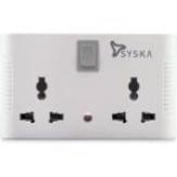 Syska 4 Way Power Plug 4 Socket Surge Protector  (Grey, White)
