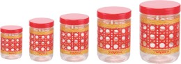  Nayasa Sparkle Plastic Container Set, 5-Pieces, Red at Amazon