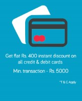 Rs. 400 off on Rs. 5000 with Any Bank Debit & Credit Cards at Snapdeal