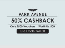 Park Avenue Voucher Worth Rs. 500 at 50% Cashback on Crownit App 28 May 3 pm