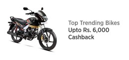 Get upto Rs.6000 cashback on Trending Bikes for Rs. 52410 at Paytm