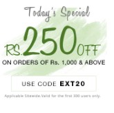 Get Rs.250 off on order of Rs.1000 & above at Pepperfry