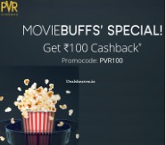 PVR Cinemas Rs. 100 Cashback on Rs. 500 or more with Paytm Wallet