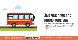 Get 20% Cashback on Redbus when you pay via Freecharge wallet