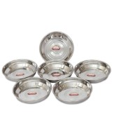  Shubham Designer Steel Plates / Dishes 6 Pcs Set 12 cm Medium - B Hlw S6  At Amazon