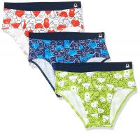 [Size 8-9 Years] United Colors of Benetton Boys' Brief (16A30965KB07I901L_Navy, White and Lime_8-9 Years)