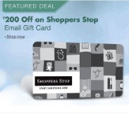 Shoppers Stop Email Gift Card Rs. 200 off on Rs. 1000, Rs. 300 off on Rs. 3000 at Amazon