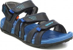 Men Black Royal Blue Sports Sandals Size- 7
