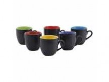 Anwaliya Fauna Series Ceramic Tea Cups - 6 Pieces, Matt Black, 125 ML