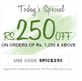 Rs.250 off on all orders above Rs.1250 at Pepperfry first 300  customers only