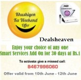Videocon D2H Khushiyon ka Weekend Offer – Smart Service Pack @ just Rs. 1 for 30 days