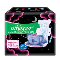 Whisper Bindazzz Nights Koala Soft Sanitary Pads, XX-Large Pack of 10 Napkins