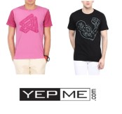  Tshirt Buy 1 Get 3 Free + Rs. 500 off on Rs. 999 + 25% off + 1% Cashback at yepme